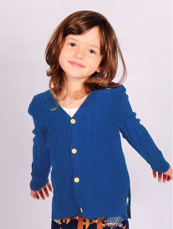 Kids Solid Colour Button Sweater